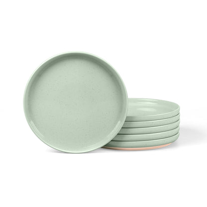 LIANYU Dinner Plates Set of 4, 10.5 Inch Stoneware Plate for Kitchen Dining, Large & Round Ceramic Salad Dishes Set, Microwave, Oven & Dishwasher Safe, Scratch Resistant, Stackable, Snowy White
