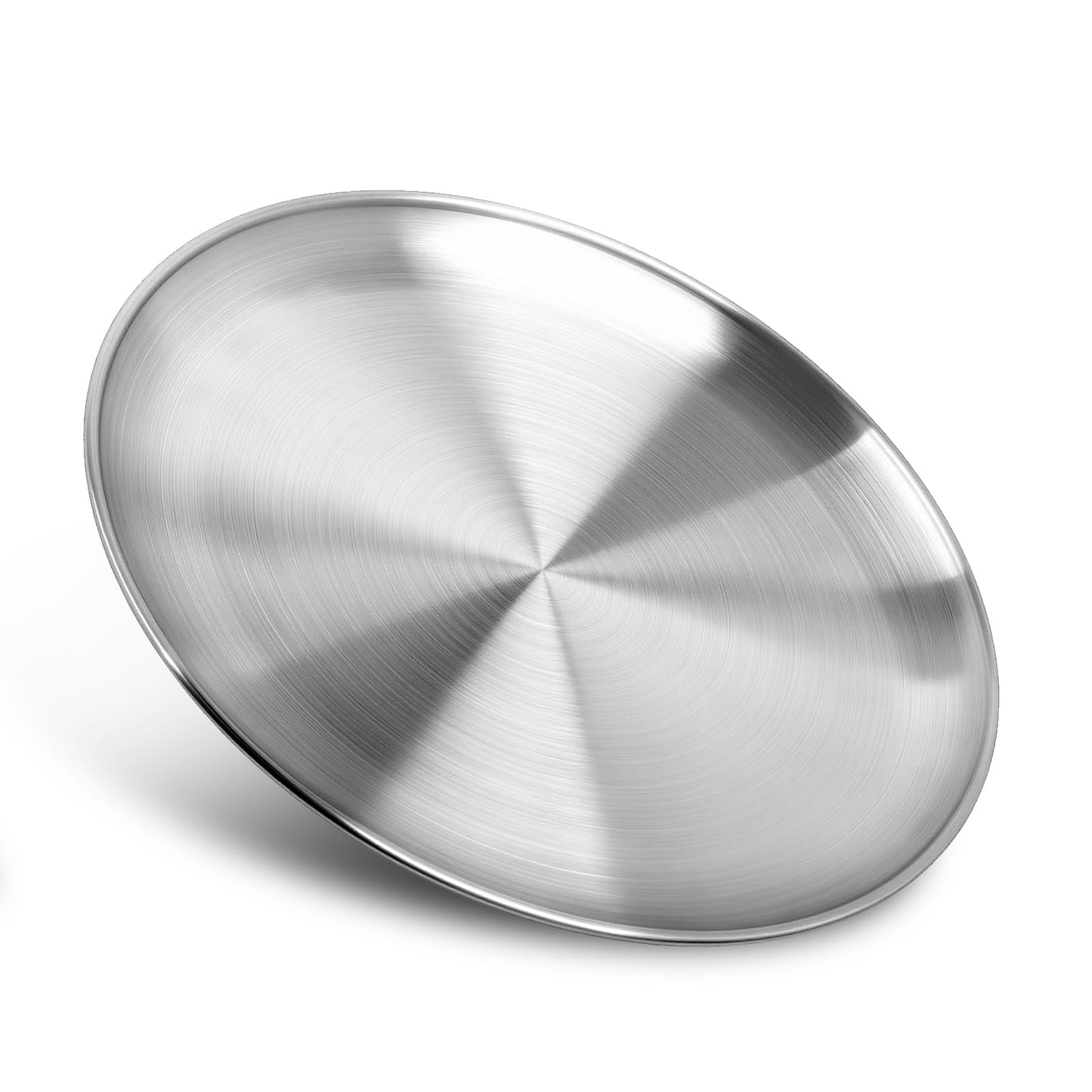 Stainless Steel Plates,10 inch Round Metal Food Serving Plate, Dinner Plates for Outdoor Camping Hiking, Party Serving, Feeding,Non Toxic & Reusable, Dishwasher Safe