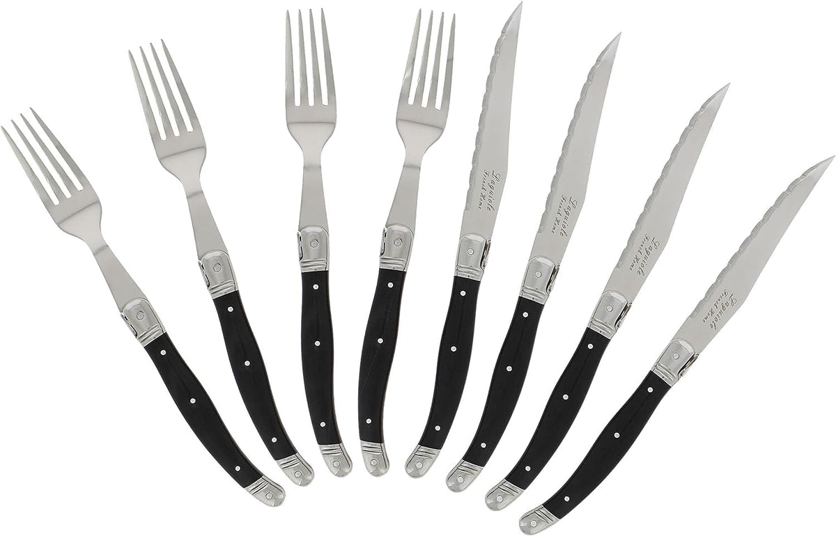 Laguiole 8-Piece Stainless Steel Steak Knife and Fork Set
