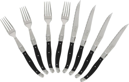 Laguiole 8-Piece Stainless Steel Steak Knife and Fork Set