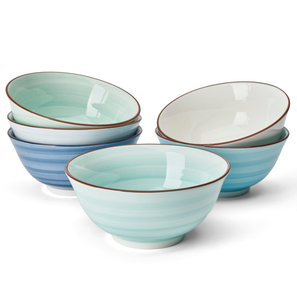 Sweese 10 oz Ceramic Bowls Set of 6, White 4.5 Inch Cereal Bowls for Yogurt, Fruit, Dessert, Oatmeal and Snacks, Stackable Small Serving Bowls for Breakfast and Everyday Use