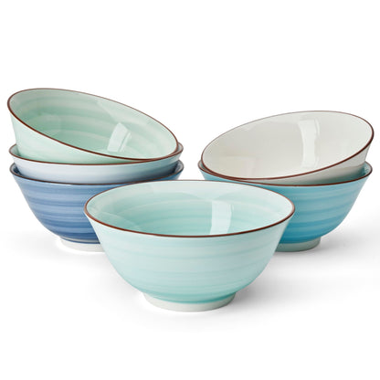 Sweese 10 oz Ceramic Bowls Set of 6, White 4.5 Inch Cereal Bowls for Yogurt, Fruit, Dessert, Oatmeal and Snacks, Stackable Small Serving Bowls for Breakfast and Everyday Use