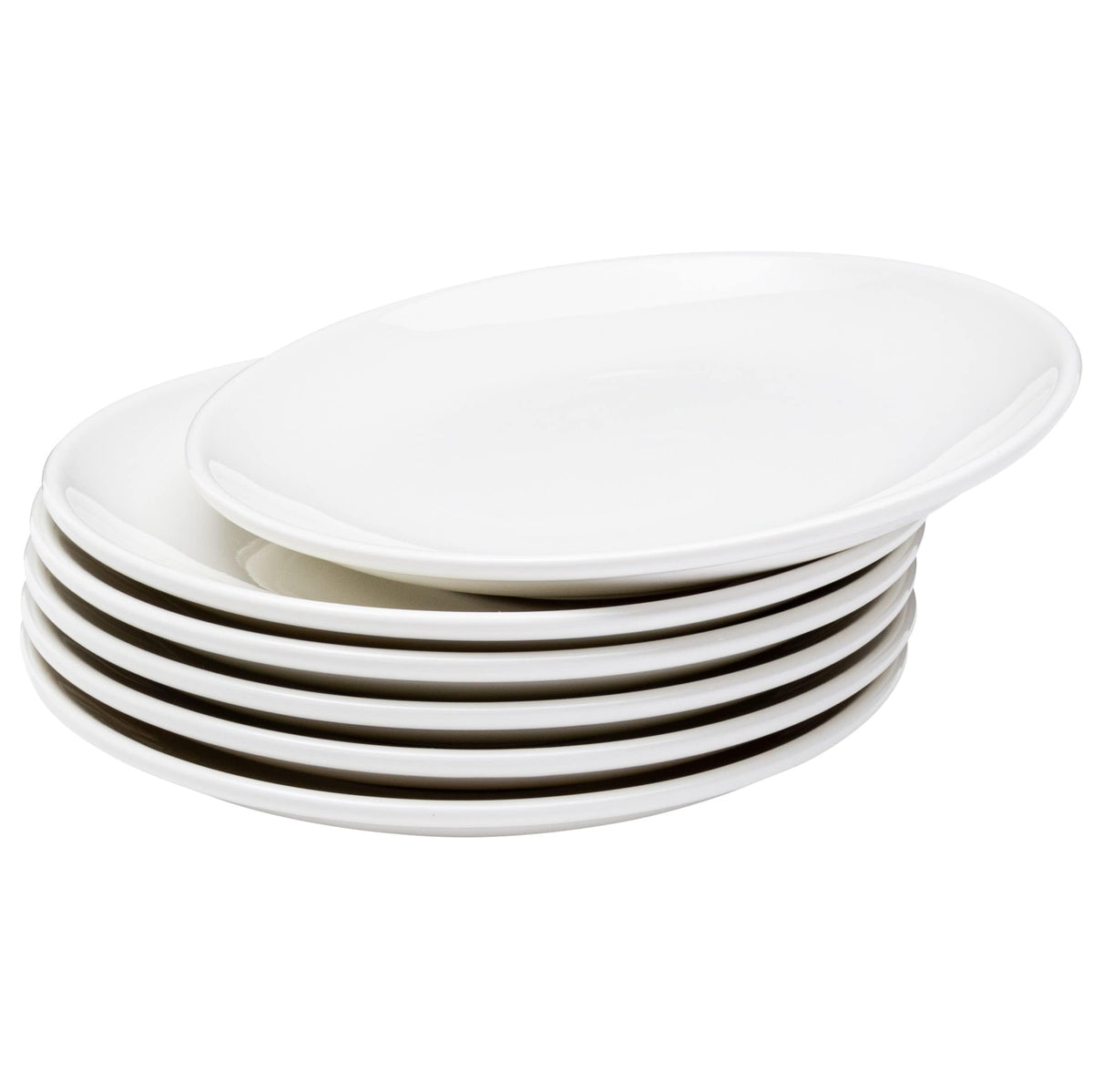 Vikko Appetizer Plates, Set of 4 White Ceramic Plates, Salad Plates Set, Stackable 8 Inch Round Plates, Dishwasher Safe, Bead and Butter Plates, Durable Plates for All Occasions