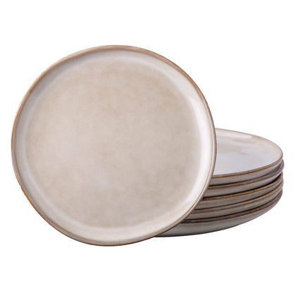AmorArc Ceramic Plates Set of 6,8.5 Inch Stoneware Small Dinner Plates Set | Handmade Reactive Glaze Rustic Plates s for Dessert,Salad,Appetizer,Dinner ,Microwave & Dishwasher Safe,Scratch Resistant