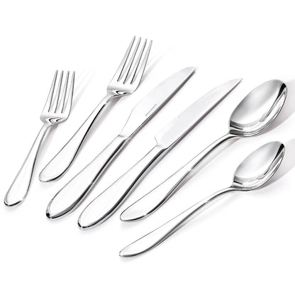 40-Piece Silverware Set for 8,18/10 Stainless Steel | Mirror Polished, Dishwasher Safe , for Home, Restaurant, Wedding and Party Use