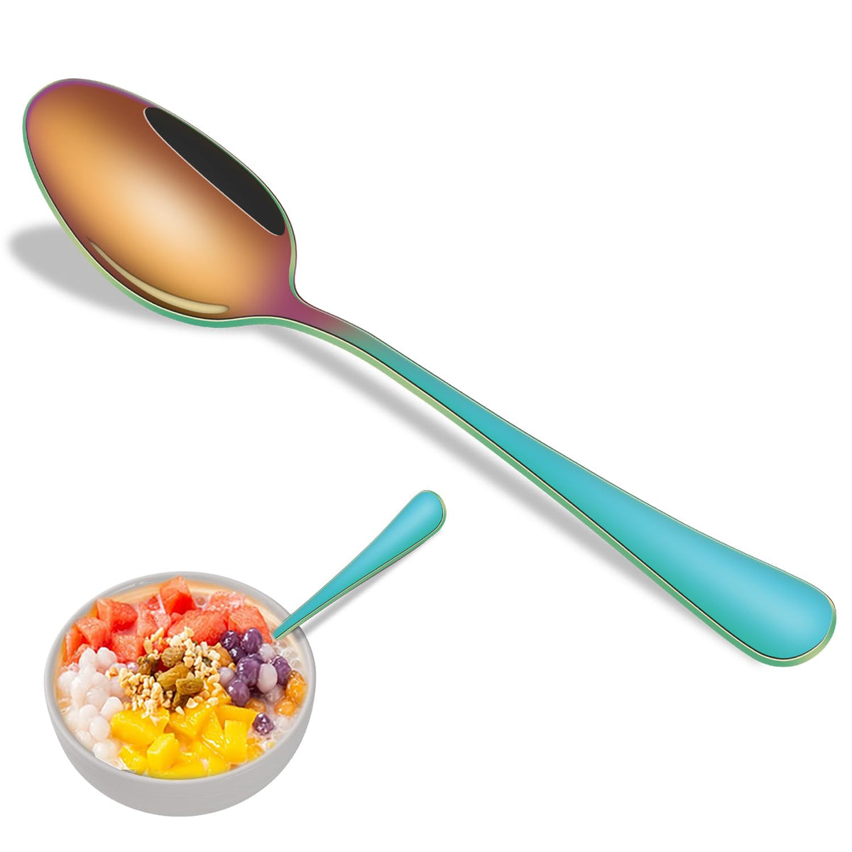 Dinner Spoon Set,8-Piece 7.3 Inch Soup Spoons,Premium Food Grade Stainless Steel Table Spoon,Durable Metal Tablespoon,Dishwasher Safe Silverware Spoons