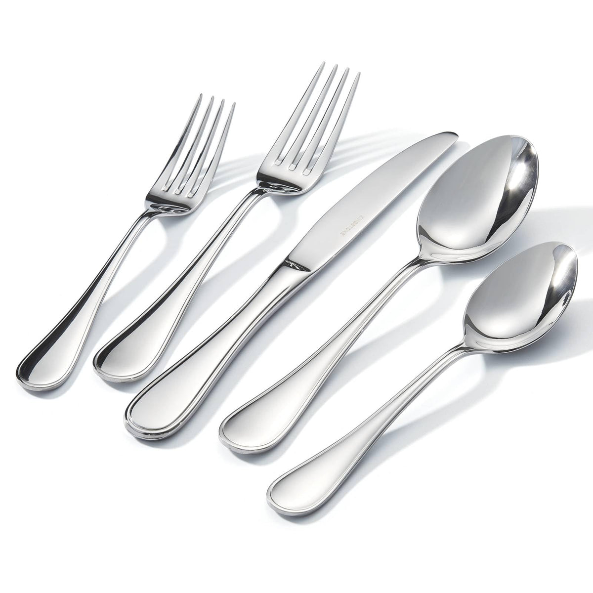 18/10 Stainless Steel Silverware Set for 8, 40 Piece Teardrop Flatware Set | KINGSTONE Heavy Cutlery Set, Mirror Polished Knives Forks and Spoons Utensils, Dishwasher Safe for Home Kitchen Wedding