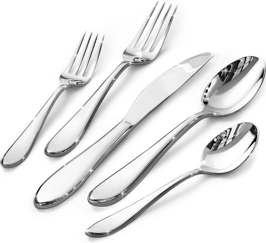 40-Piece Silverware Set for 8,18/10 Stainless Steel | Mirror Polished, Dishwasher Safe , for Home, Restaurant, Wedding and Party Use
