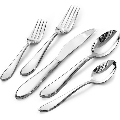 40-Piece Silverware Set for 8,18/10 Stainless Steel | Mirror Polished, Dishwasher Safe , for Home, Restaurant, Wedding and Party Use