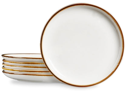ONEMORE Porcelain Plates Set 10.5 inch Large Dinner Plates for Salad Dessert Ceramic Serving Plate Set of 4, Microwave and Dishwasher Safe