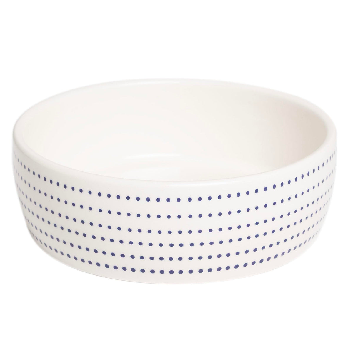 Pearhead Ceramic Cat Bowl, Holds 12 oz, Blue Dots | Whisker-Friendly Pet Dish for Food and Water, Ceramic Pet Bowl, Dog or Cat Feeding, Modern Pet Home Decor, Pet Parent Gift