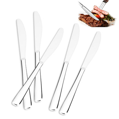 24-Piece Forks and Knives Set for 12, Food-Grade Stainless Steel Silverware Set with 12 Dinner Knives & 12 Forks, Mirror Polished Fork Silverware, Butter Knife and Metal Fork, Dishwasher Safe