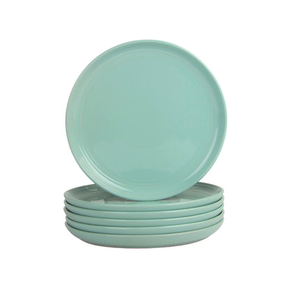 Double Line 8.25" Salad Plate, Set of 6, Cobalt Blue