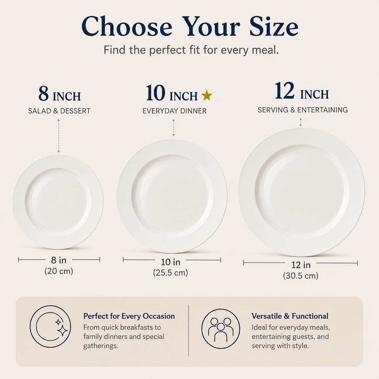 White Ceramic Dinner Plates Set of 4, 10 Inch Porcelain Dinner Plates for Salad, Pasta, and Steak – Microwave and Dishwasher Safe Dinnerware