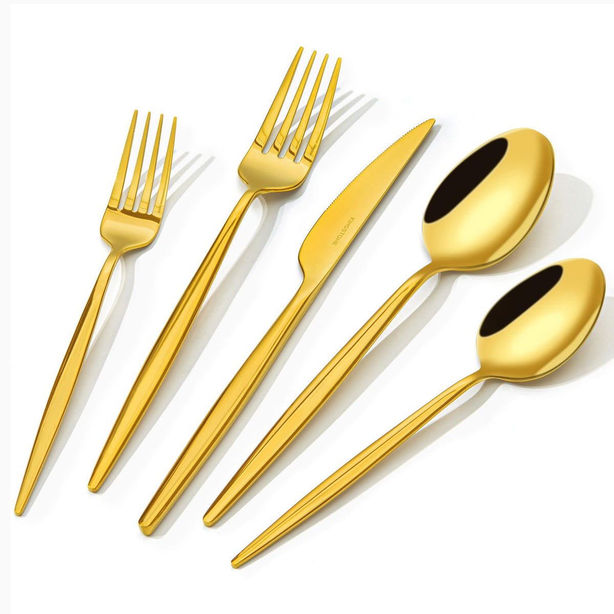 18/10 Silverware Set for 4, 20 Piece Stainless Steel Flatware Cutlery Set | KINGSTONE Mirror Polished Forks Knives Spoons Utensils, Tableware for Home Kitchen Restaurant Wedding, Dishwasher Safe