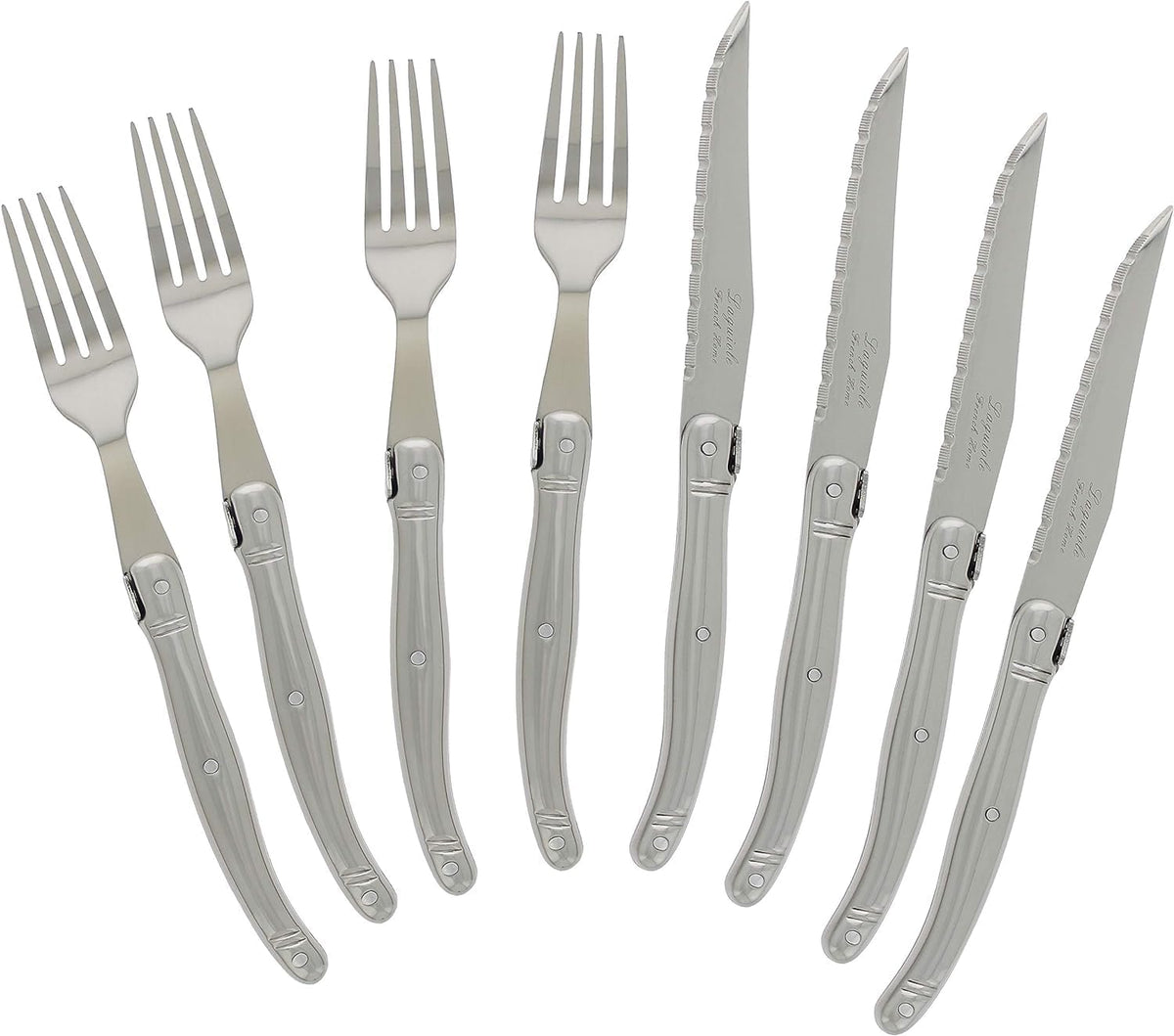 Laguiole 8-Piece Stainless Steel Steak Knife and Fork Set