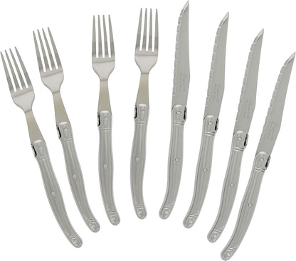 Laguiole 8-Piece Stainless Steel Steak Knife and Fork Set