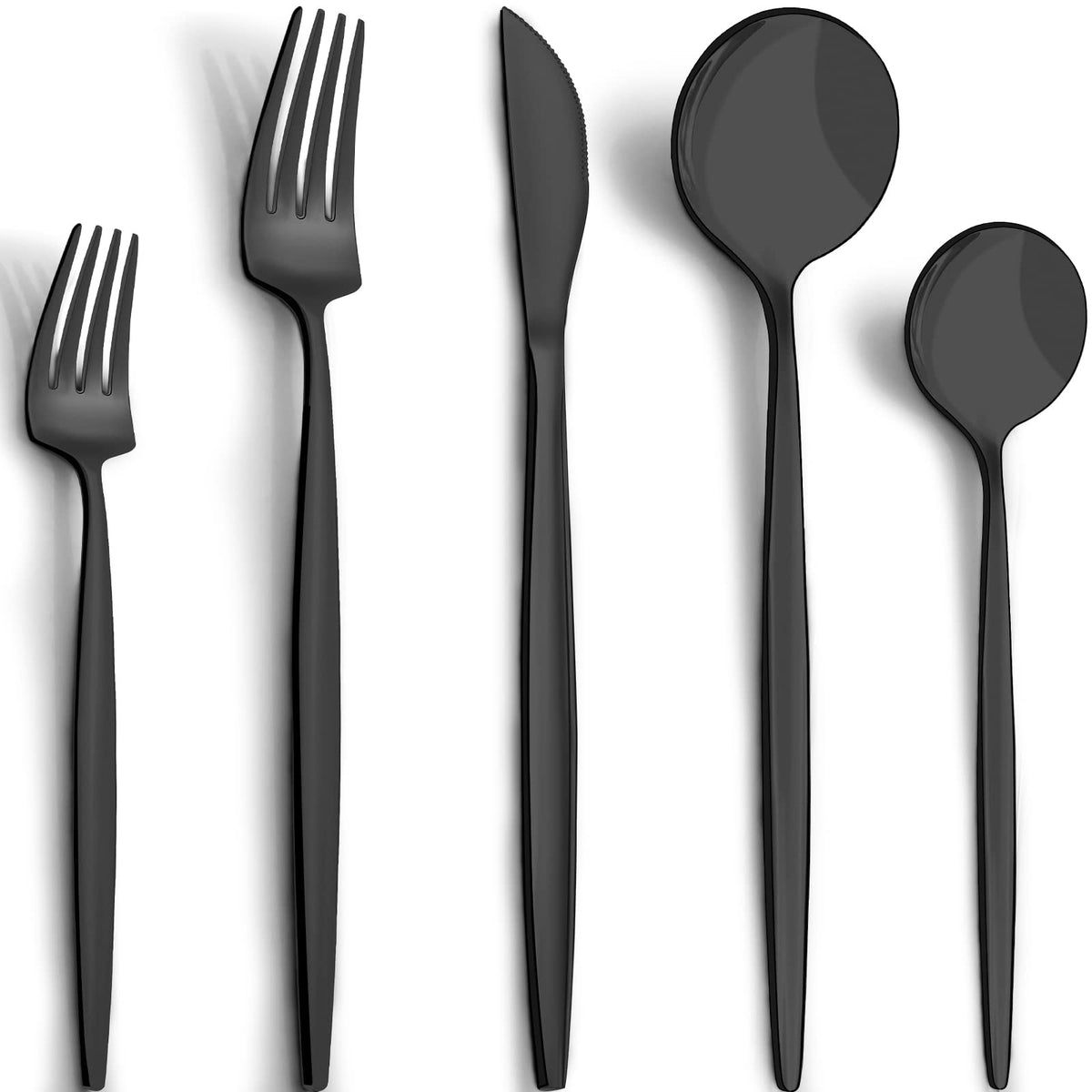 40-Piece Silverware Set for 8, CEKEE Stainless Steel Flatware Cutlery Set Included Knife Spoon and Fork, Kitchen Utensils Set for Home Hotel Wedding Restaurant - Mirror Polished & Dishwasher Safe
