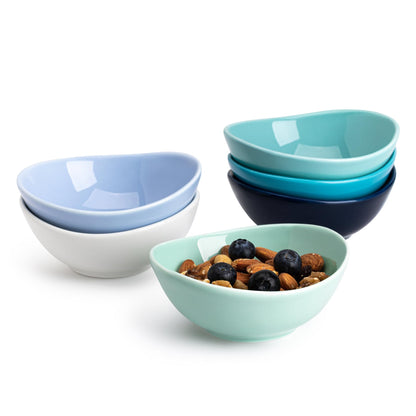 Sweese 18 oz Medium White Porcelain Bowls - Set of 6 Cereal, Soup, Rice & Salad Bowls, Ceramic Serving Bowls for Everyday Use