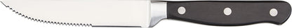 Amazon Basics 8-Piece Full Tang Stainless Steel Serrated Steak Knife Set, 4.5", Black