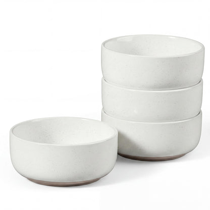 E-far Cereal Bowls Set of 4, 27oz Ceramic Deep Soup Bowls, Multicolor | Kitchen Microwave Safe Bowls for Serving Prep, Rice, Dessert, Snack, Salad, Oven & Dishwasher Safe, Speckled Multicolor