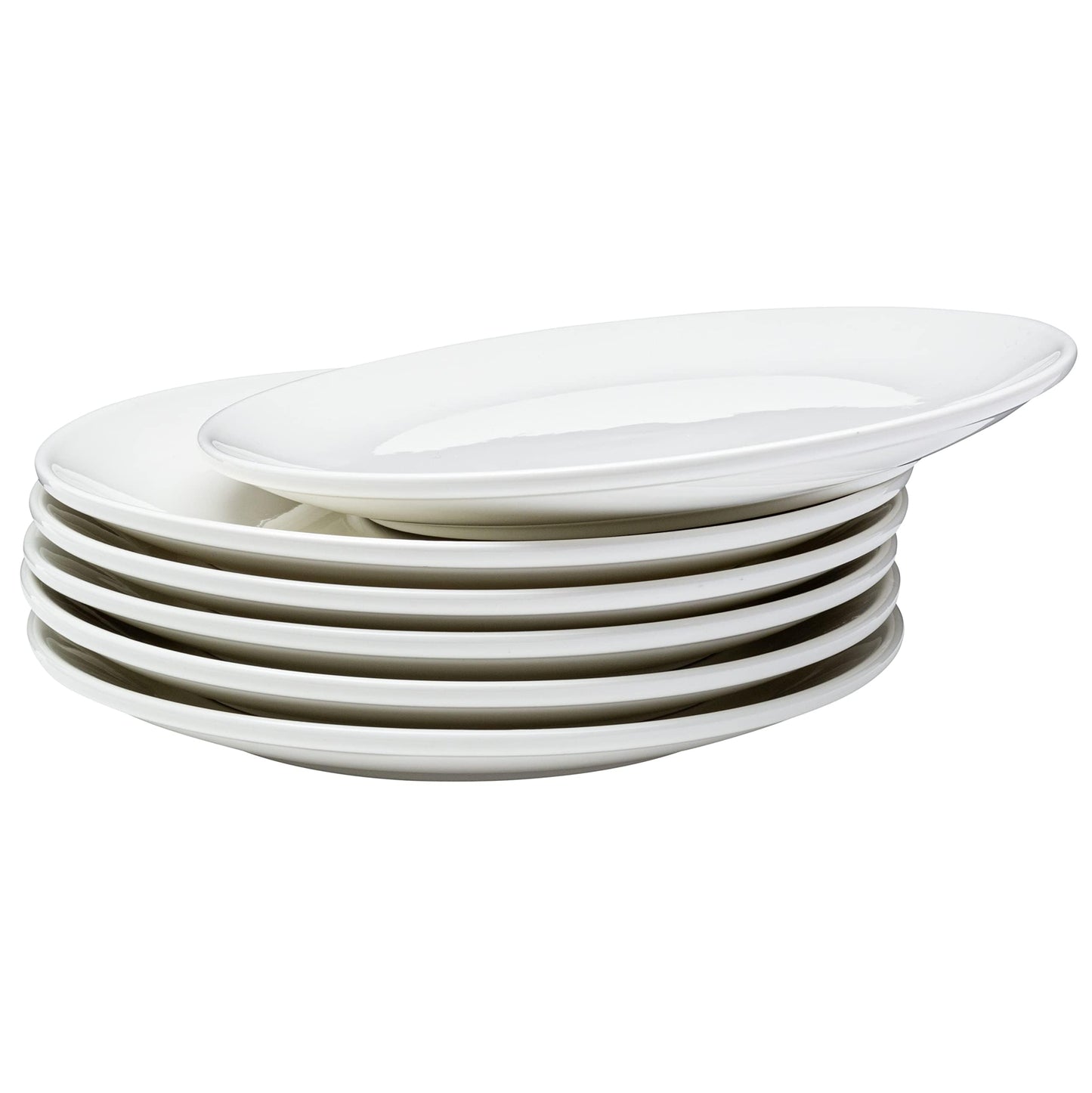 Vikko Appetizer Plates, Set of 4 White Ceramic Plates, Salad Plates Set, Stackable 8 Inch Round Plates, Dishwasher Safe, Bead and Butter Plates, Durable Plates for All Occasions
