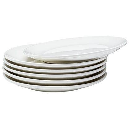 Vikko Appetizer Plates, Set of 4 White Ceramic Plates, Salad Plates Set, Stackable 8 Inch Round Plates, Dishwasher Safe, Bead and Butter Plates, Durable Plates for All Occasions