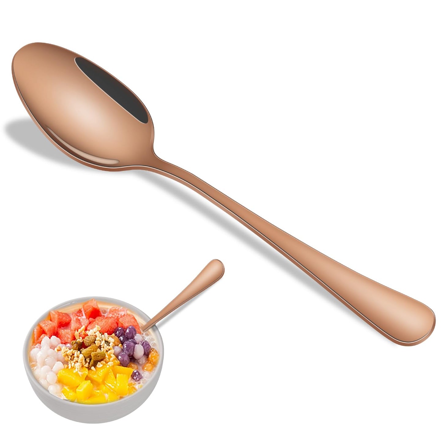 Dinner Spoon Set,8-Piece 7.3 Inch Soup Spoons,Premium Food Grade Stainless Steel Table Spoon,Durable Metal Tablespoon,Dishwasher Safe Silverware Spoons