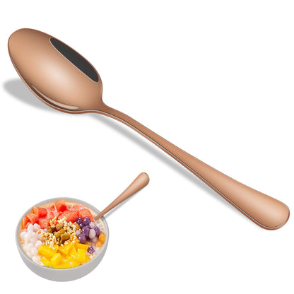 Dinner Spoon Set,8-Piece 7.3 Inch Soup Spoons,Premium Food Grade Stainless Steel Table Spoon,Durable Metal Tablespoon,Dishwasher Safe Silverware Spoons