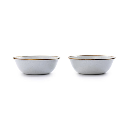 Barebones 8 Inch Salad Plate - Set of 2 Salad Plates - Enamelware Plates - Durable Kitchen or Camping Plate - Eggshell