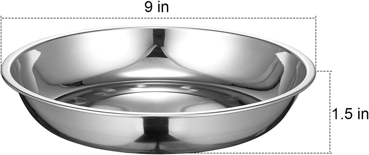 Eslite 6-Piece 18/10 Stainless Steel Round Plates,Dinner Plate Dish,9-Inch