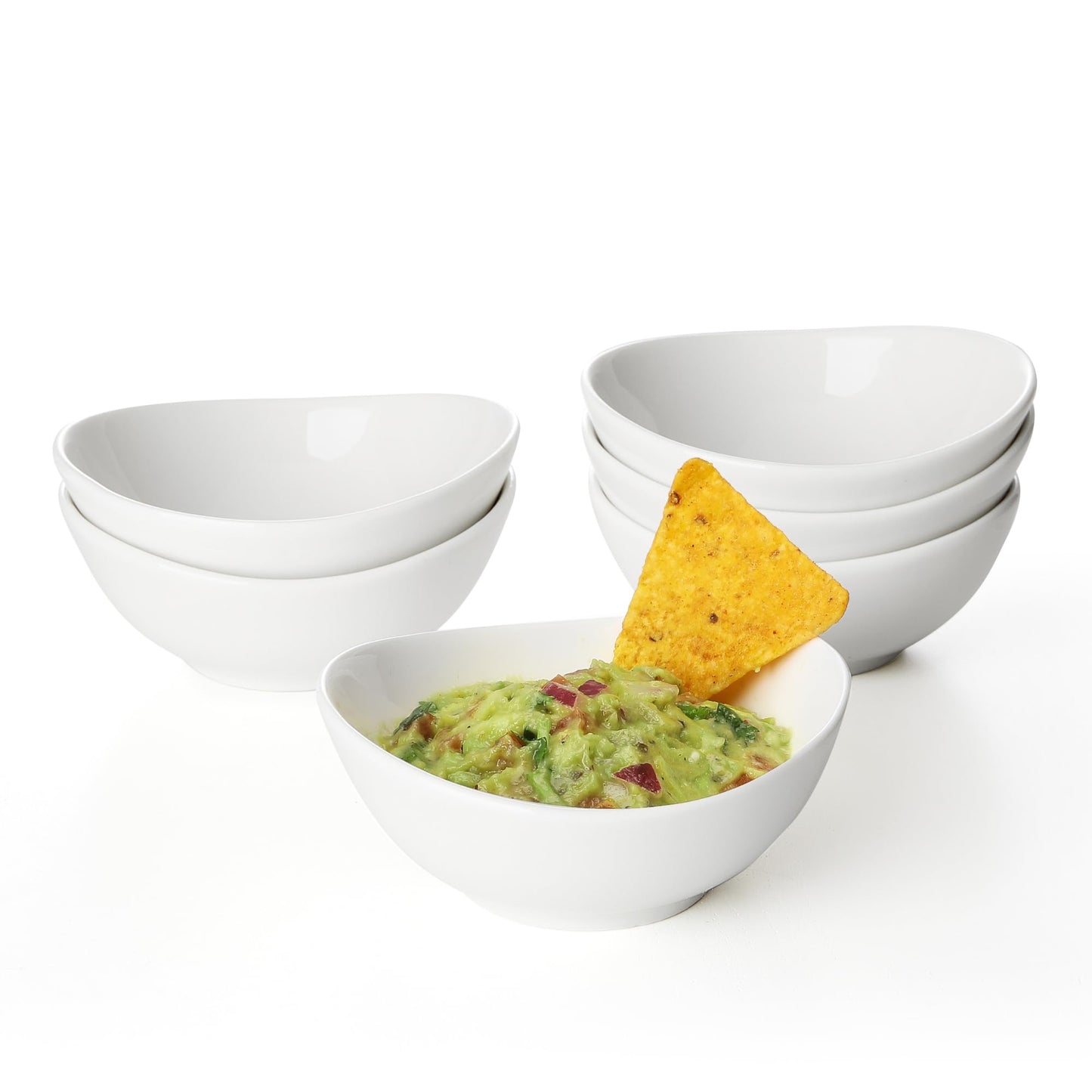 Sweese 18 oz Medium White Porcelain Bowls - Set of 6 Cereal, Soup, Rice & Salad Bowls, Ceramic Serving Bowls for Everyday Use