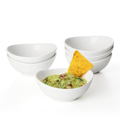 Sweese 18 oz Medium White Porcelain Bowls - Set of 6 Cereal, Soup, Rice & Salad Bowls, Ceramic Serving Bowls for Everyday Use