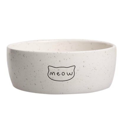 Pearhead Ceramic Cat Bowl, Holds 12 oz, Blue Dots | Whisker-Friendly Pet Dish for Food and Water, Ceramic Pet Bowl, Dog or Cat Feeding, Modern Pet Home Decor, Pet Parent Gift
