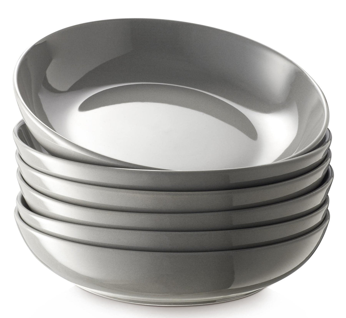 Y YHY Pasta Bowls, 30oz Salad Bowls White Soup Bowls Large Pasta Serving Bowl Porcelain Pasta Plates Wide and Shallow Bowls Set of 6 Microwave Dishwasher Safe Valentines Day Gift