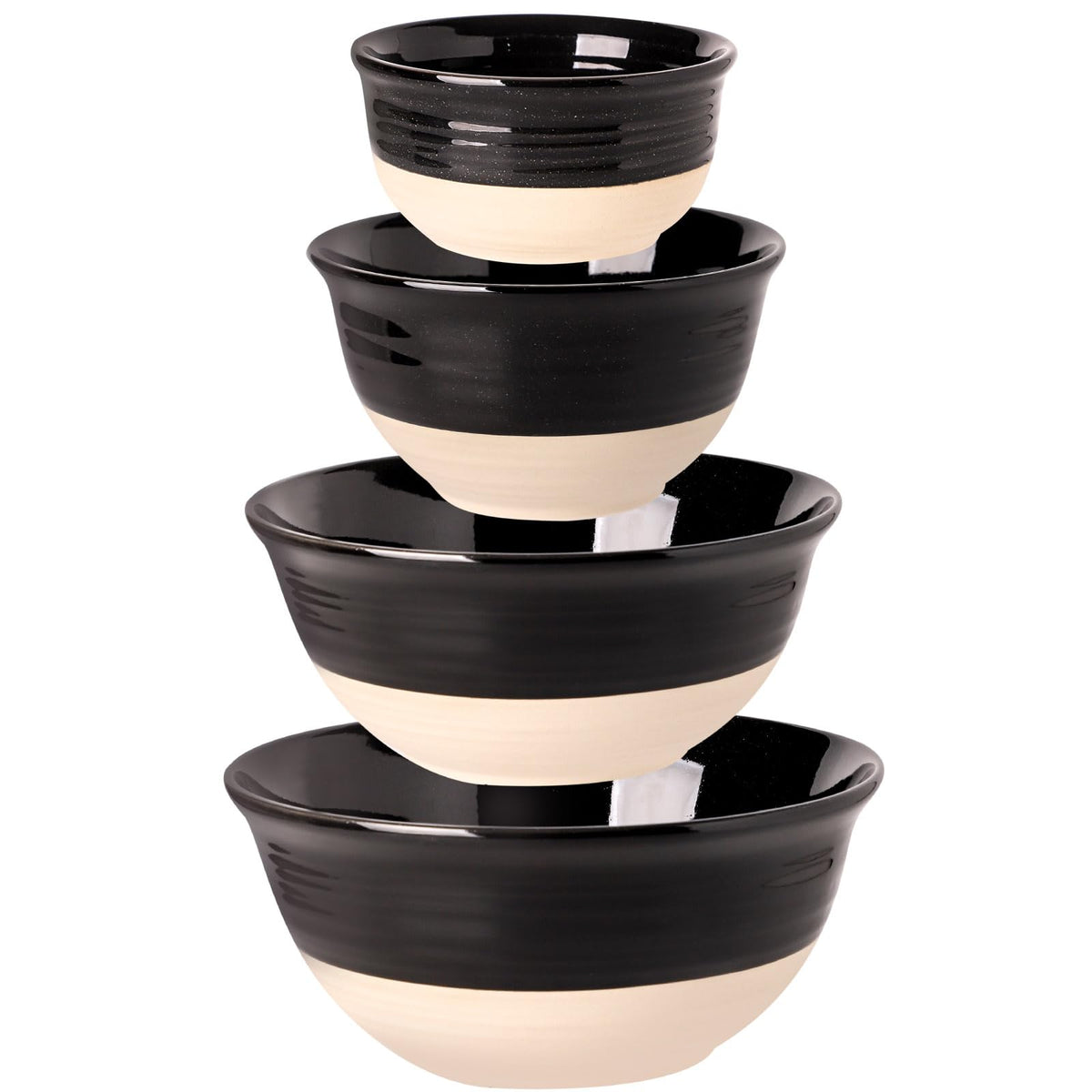 Hasense Ceramic Soup Bowls Set of 4, 40 Ounce Large Cereal Bowls for Kitchen, 7 Inch Serving Bowls for Salad Pasta Ramen Pho Popcorn, Dishwasher Microwave Safe, Navy Blue