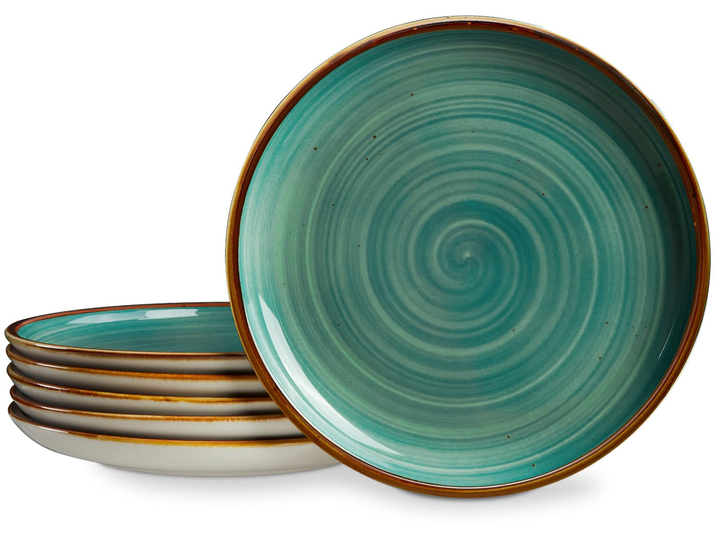 ONEMORE Porcelain Plates Set 10.5 inch Large Dinner Plates for Salad Dessert Ceramic Serving Plate Set of 4, Microwave and Dishwasher Safe