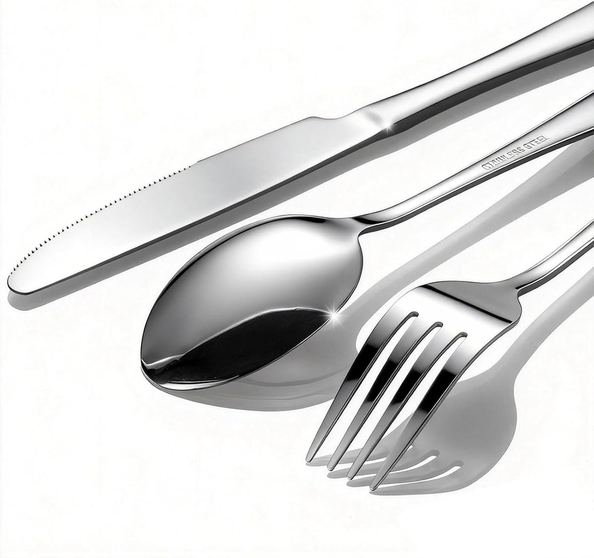 60-Piece Silverware Set for 20 - Stainless Steel Flatware Cutlery Set, Mirror Polished Flatware Set Include Forks Spoons Knives for Home Wedding Restaurant, Dishwasher Safe, Silver, 60 PCS