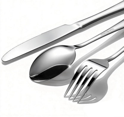 60-Piece Silverware Set for 20 - Stainless Steel Flatware Cutlery Set, Mirror Polished Flatware Set Include Forks Spoons Knives for Home Wedding Restaurant, Dishwasher Safe, Silver, 60 PCS