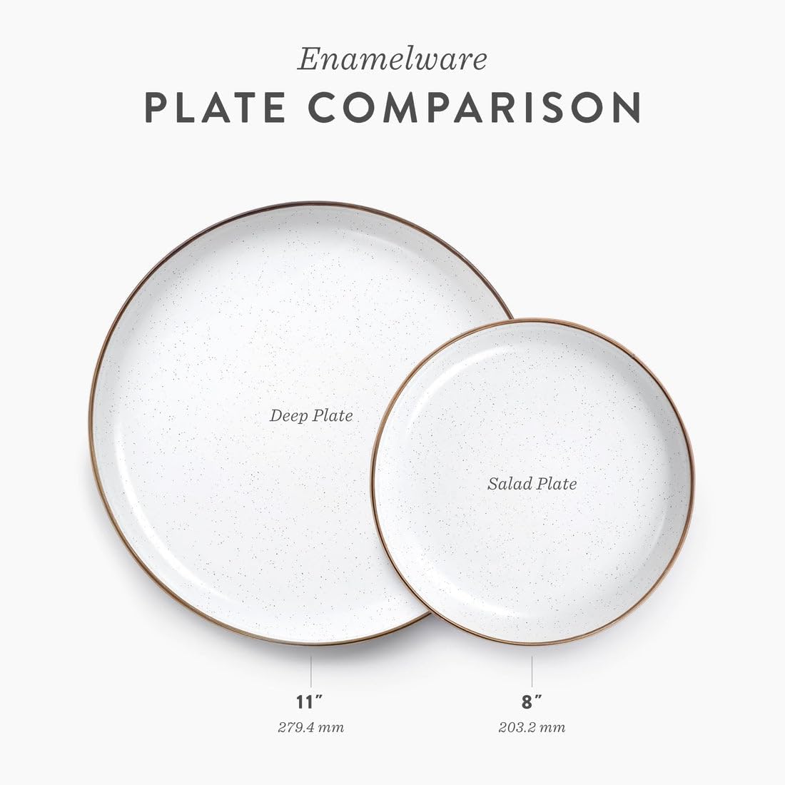 Barebones 8 Inch Salad Plate - Set of 2 Salad Plates - Enamelware Plates - Durable Kitchen or Camping Plate - Eggshell