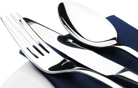 Silverware Set for 12,60 Piece Stainless Steel Flatware Utensil Cutlery Set | Heavy Duty Steak Knife Fork and Spoon, Dishwasher Safe, Gift Package for Wedding Housewarming