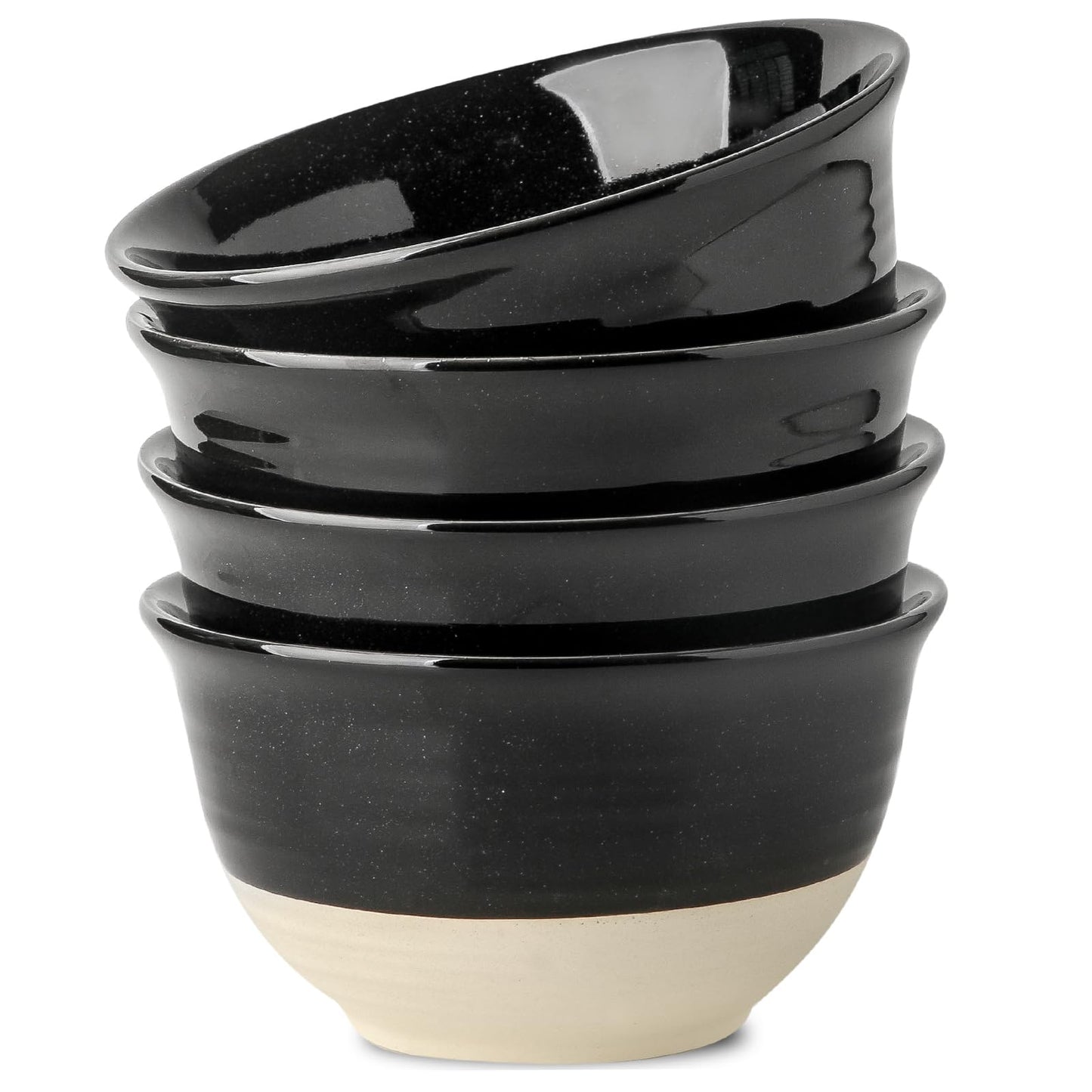Hasense Ceramic Soup Bowls Set of 4, 40 Ounce Large Cereal Bowls for Kitchen, 7 Inch Serving Bowls for Salad Pasta Ramen Pho Popcorn, Dishwasher Microwave Safe, Navy Blue