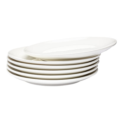 Vikko Appetizer Plates, Set of 4 White Ceramic Plates, Salad Plates Set, Stackable 8 Inch Round Plates, Dishwasher Safe, Bead and Butter Plates, Durable Plates for All Occasions