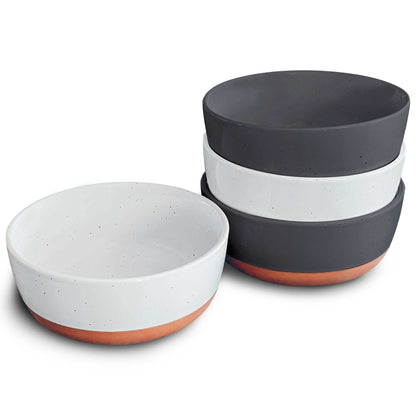 Set of 4 Porcelain Bowls, 25oz - Microwave, Dishwasher & Oven Safe for Soup, Cereal, etc.