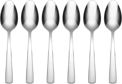 Oneida Aptitude Soup Spoons Silverware Set for 6, Flatware | 18/0 stainless steel, mirror finish | 6.7 inch length | dishwasher safe, cutlery set, utensil set, gift