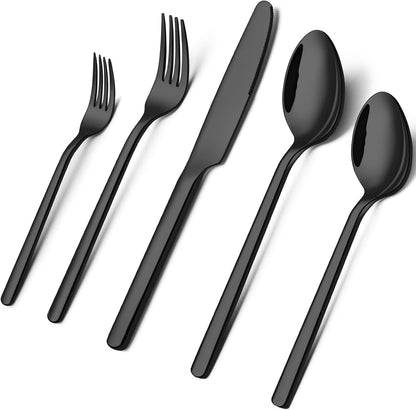 40 Piece Silverware Set, Flatware Set for 8, 18/10 Stainless Steel Cutlery Set Mirror Polished Modern Design Dishwasher Safe