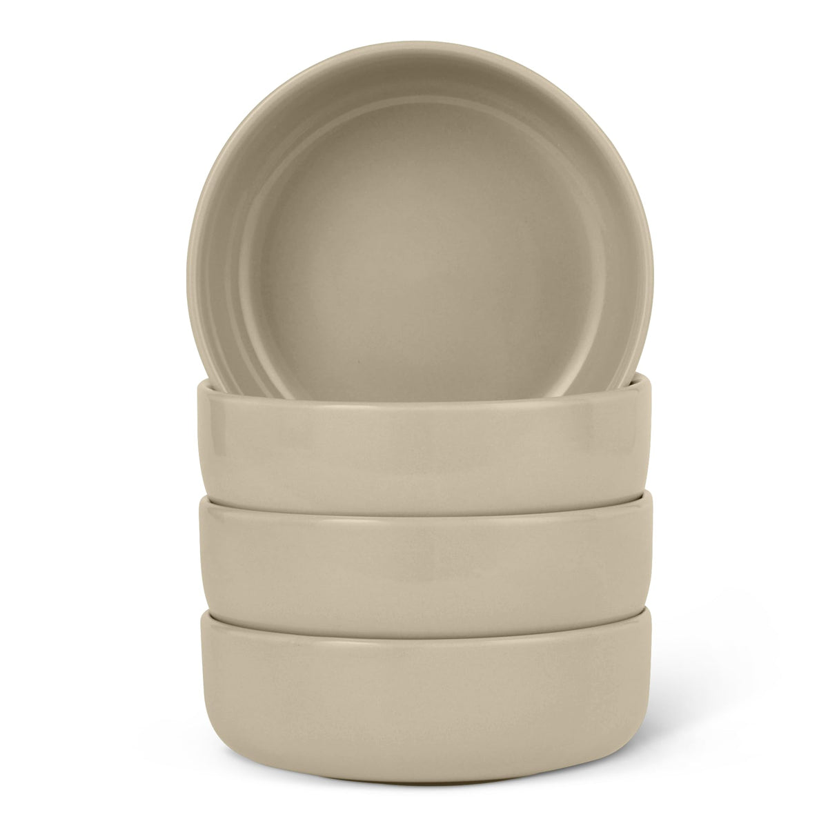 Amazon Basics Glazed Stoneware Dinner Plates, Ceramic 4-Piece Set, Microwave, Dishwasher and Freezer-Safe, 10.5 in., Olive