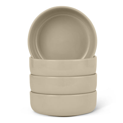 Amazon Basics Glazed Stoneware Dinner Plates, Ceramic 4-Piece Set, Microwave, Dishwasher and Freezer-Safe, 10.5 in., Olive