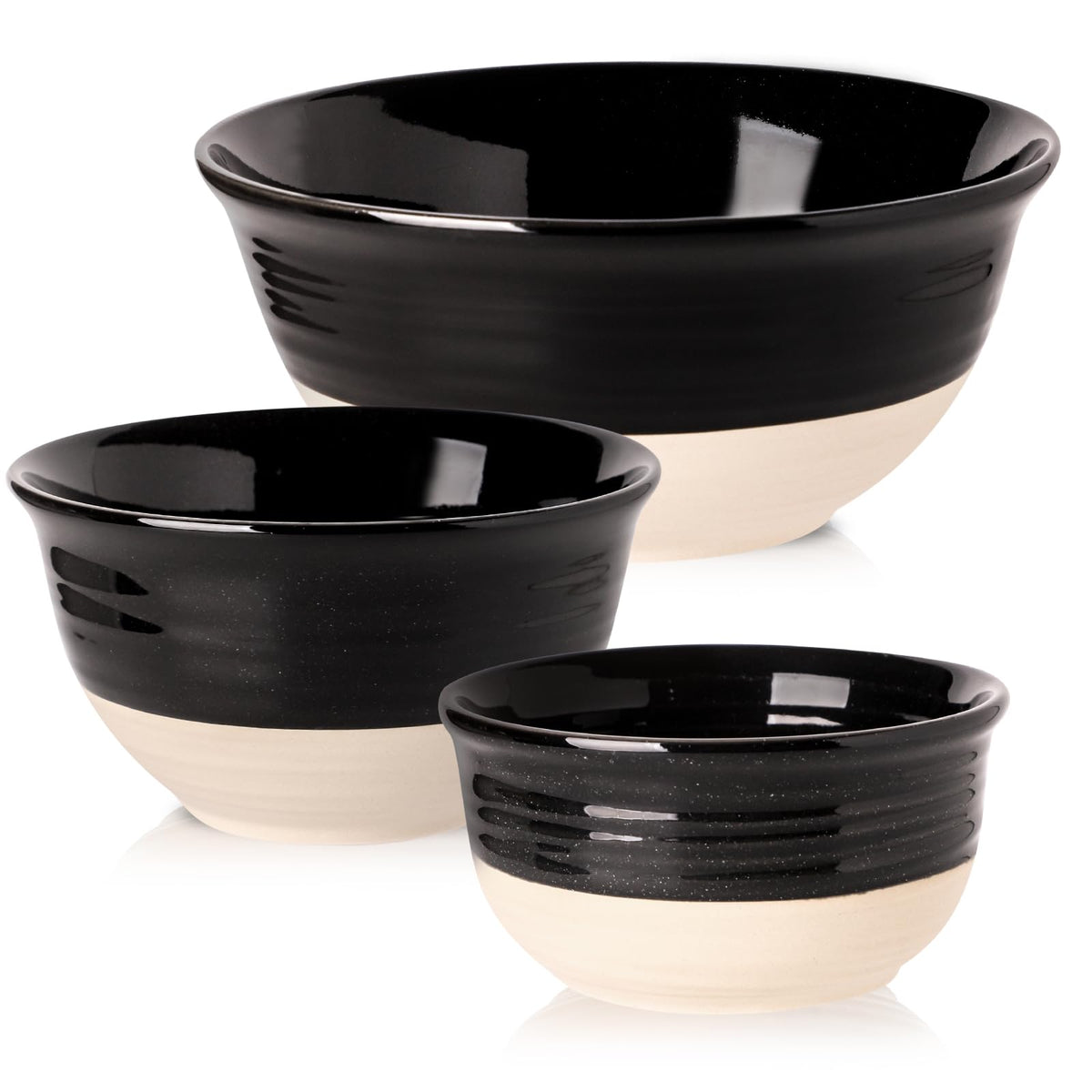 Hasense Ceramic Soup Bowls Set of 4, 40 Ounce Large Cereal Bowls for Kitchen, 7 Inch Serving Bowls for Salad Pasta Ramen Pho Popcorn, Dishwasher Microwave Safe, Navy Blue