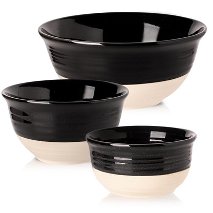Hasense Ceramic Soup Bowls Set of 4, 40 Ounce Large Cereal Bowls for Kitchen, 7 Inch Serving Bowls for Salad Pasta Ramen Pho Popcorn, Dishwasher Microwave Safe, Navy Blue